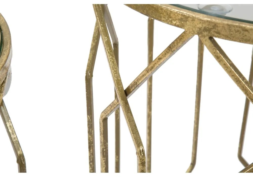 Măsuțe auxiliare rotunde cu blat din sticlă 2 buc. ø 42 cm Tunisi – Mauro Ferretti