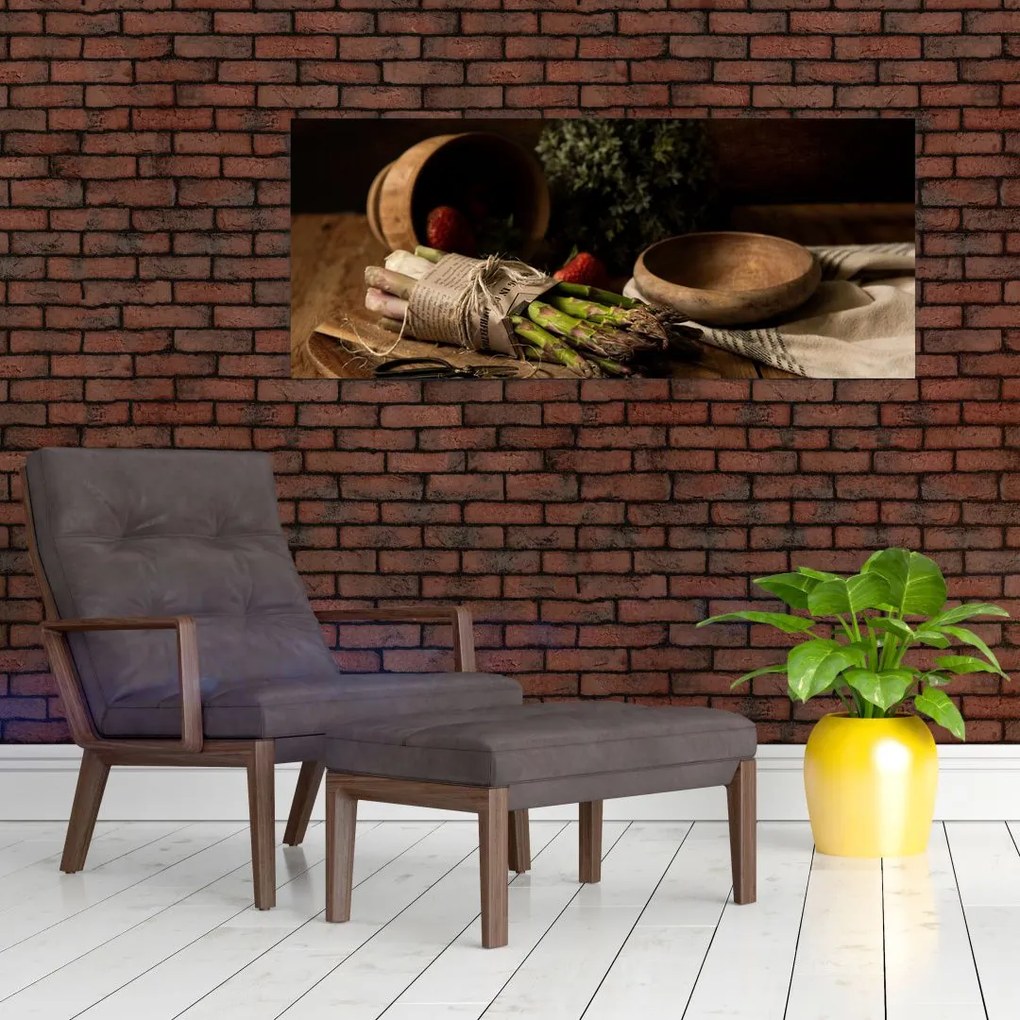 Tablou cu sparanghel pe masă (120x50 cm)