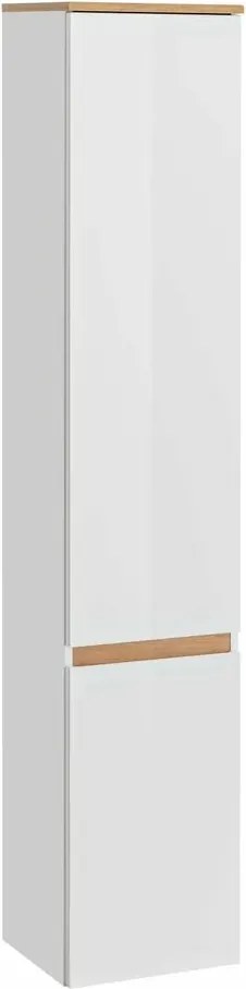 Dulap coloana suspendat 35 cm cu 2 usi Comad Platinum alb si stejar auriu stejar Craft