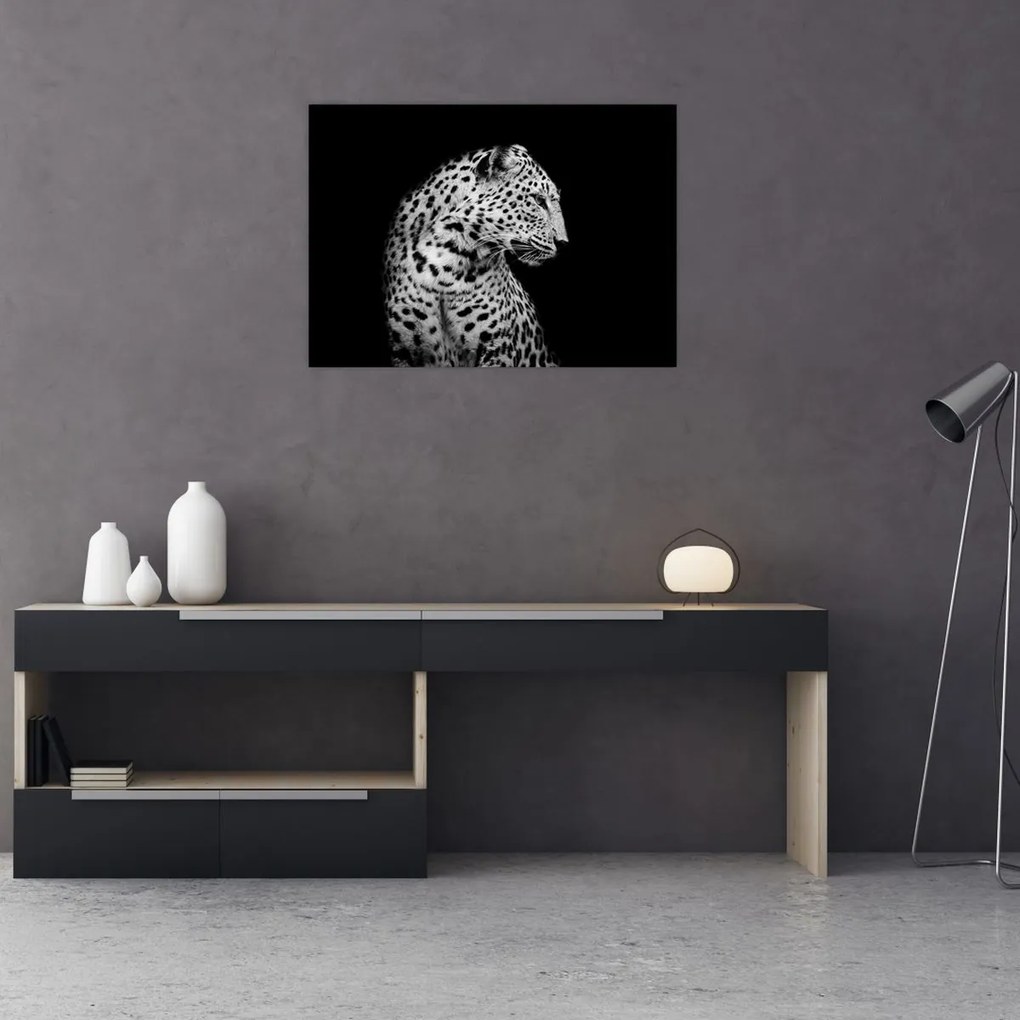 Tablou pe sticlă - Leopardul (70x50 cm)