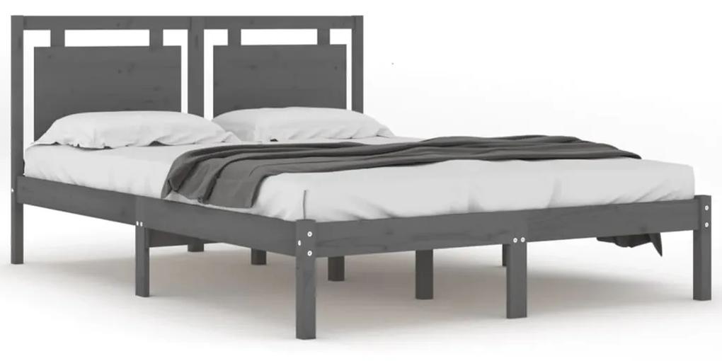 3105532 vidaXL Cadru de pat, gri, 120x200 cm, lemn masiv