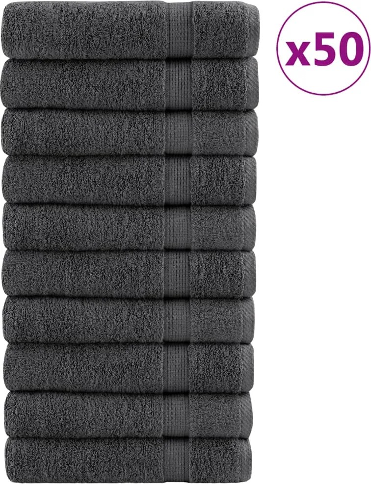vidaXL Prosoape premium, SOLUND 50 buc Antracit 50x100cm 600gsm