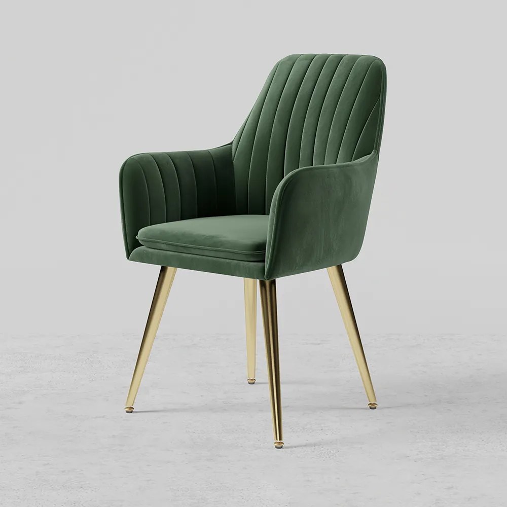 Scaun verde pentru bucătărie, soft, cu cotieră , în stil art nouveau - 2 buc. Deprimo j040379-verde by Deprimo
