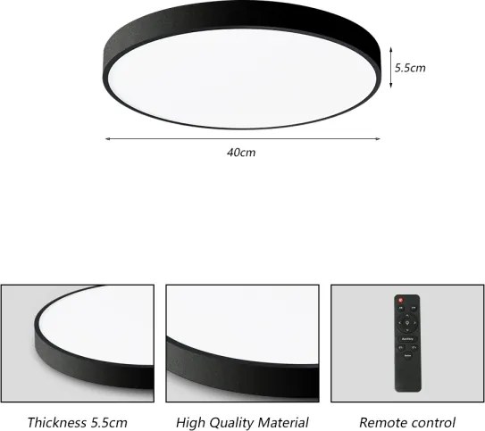 Plafonieră LED dimabilă Brilagi POOL SMART LED/48W/230V 40 cm Wi-Fi Tuya negru + telecomandă