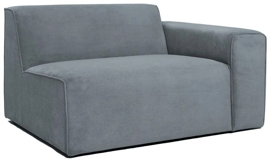 Modul pentru canapea gri cu tapițerie din catifea reiată (cu colț pe partea dreaptă) Sting – Scandic