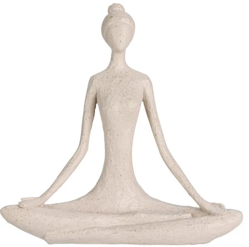 Decorațiune Yoga Lady crem, 18,5 x 19 x 5 cm, polystone