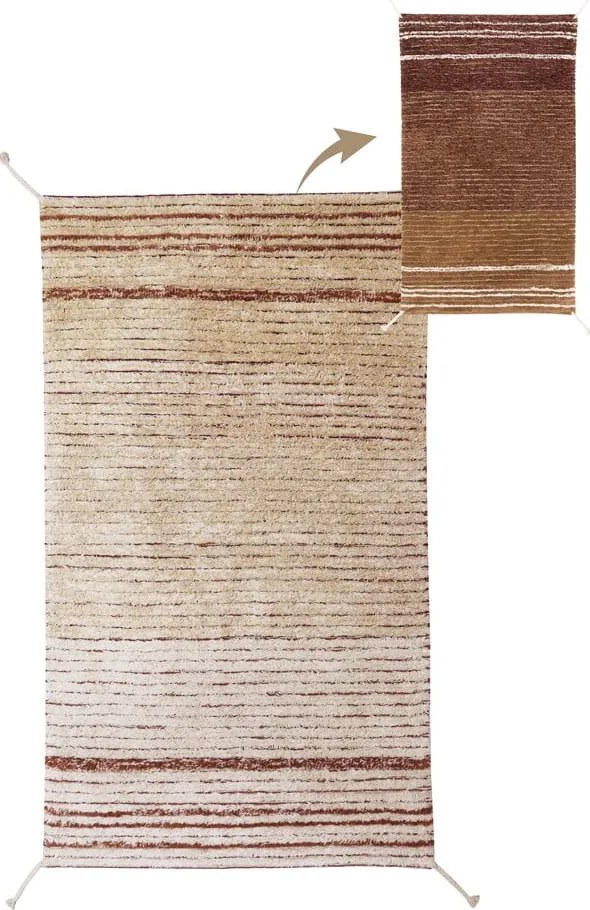 Covor cărămiziu din bumbac 80x140 cm Twin Toffee – Lorena Canals
