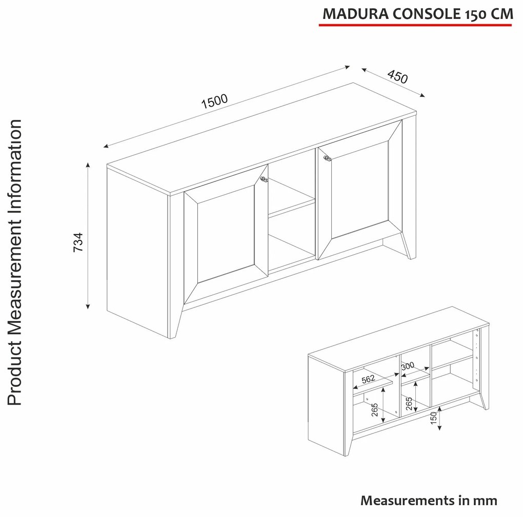 Consolă Madura - Oak