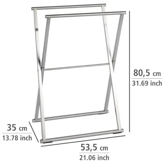 WENKO 22476100 - Suport pentru prosoape LAVA 53,5x80,5 cm oțel inoxidabil/argintiu