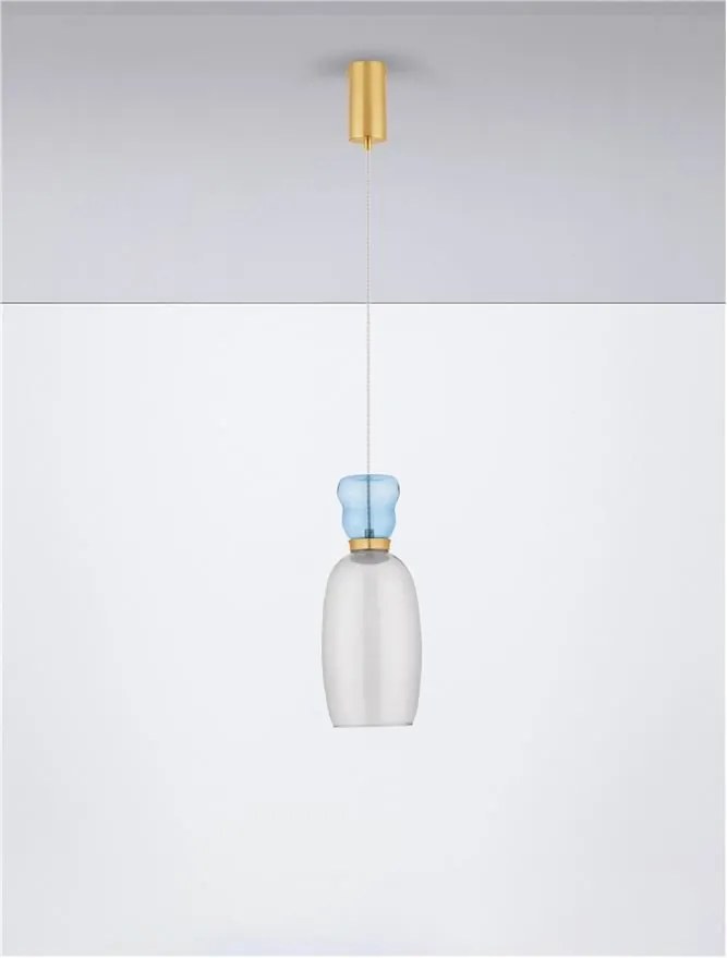 Pendul LED, Lustra design modern Pluma albastru deschis/ cyan