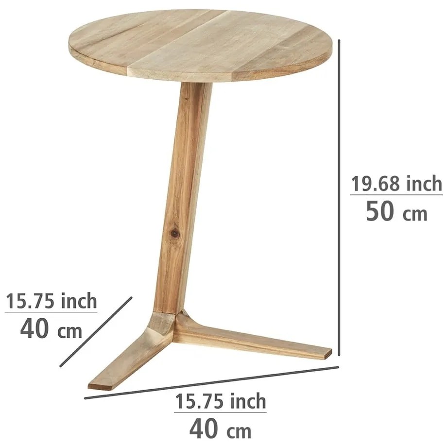 Măsuță auxiliară rotundă din lemn masiv de acacia ø 40 cm Acina – Wenko