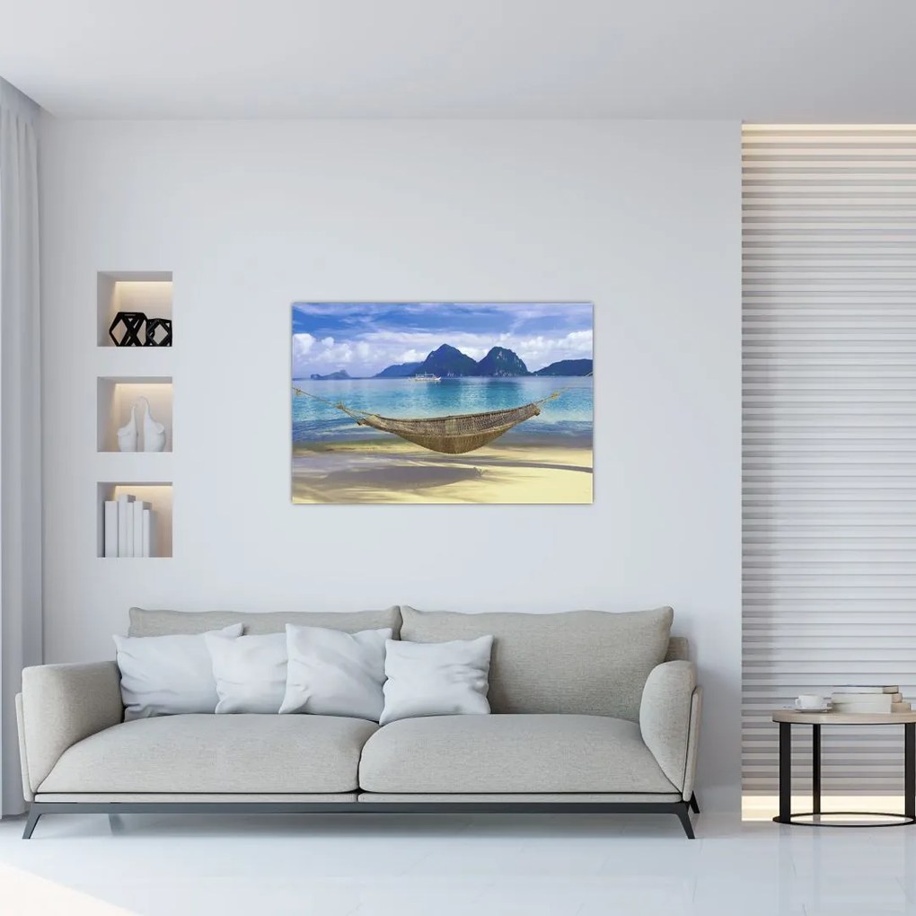 Tablou - Hamac pe plajă (90x60 cm)
