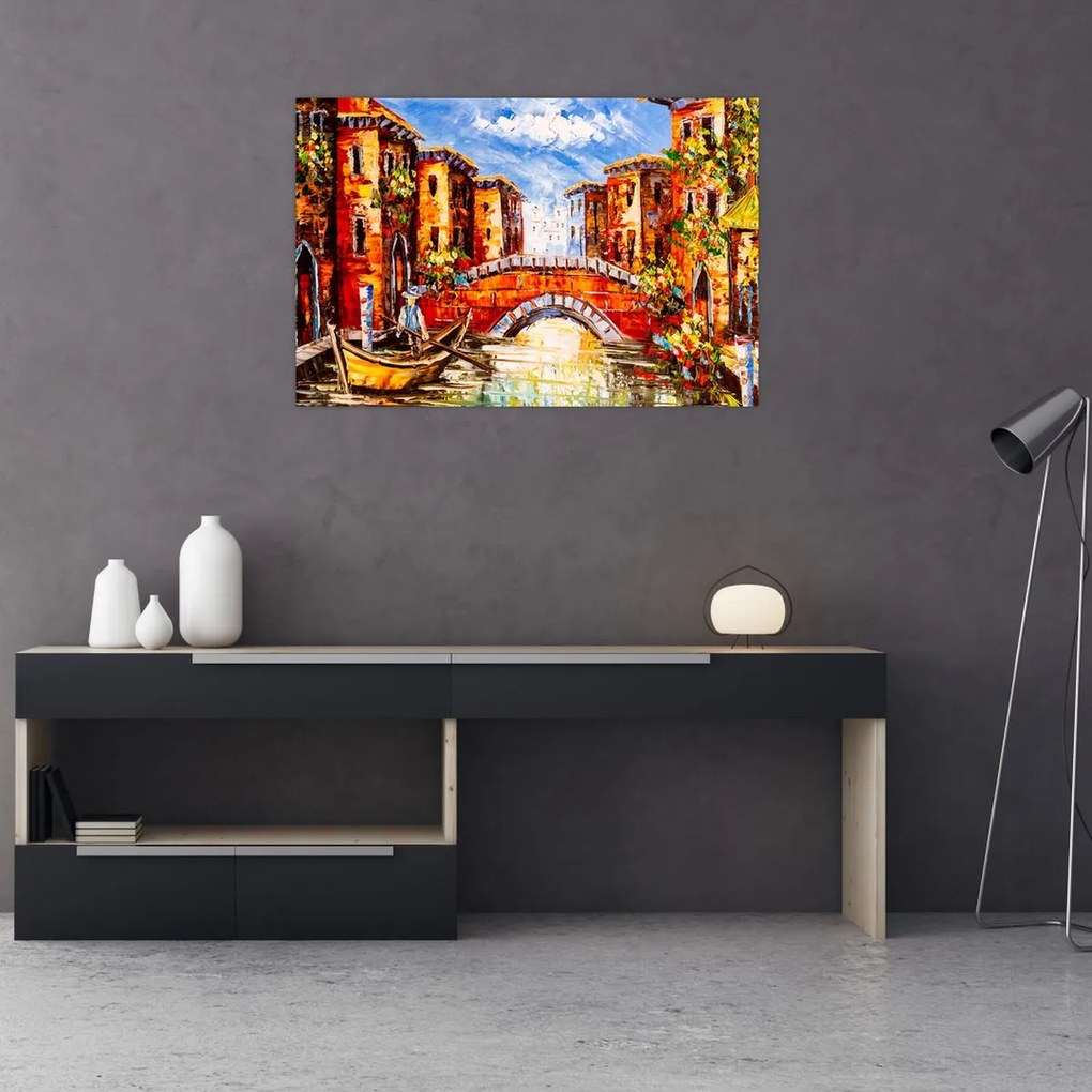 Tablou - Pictură în ulei a orașului III. (90x60 cm)