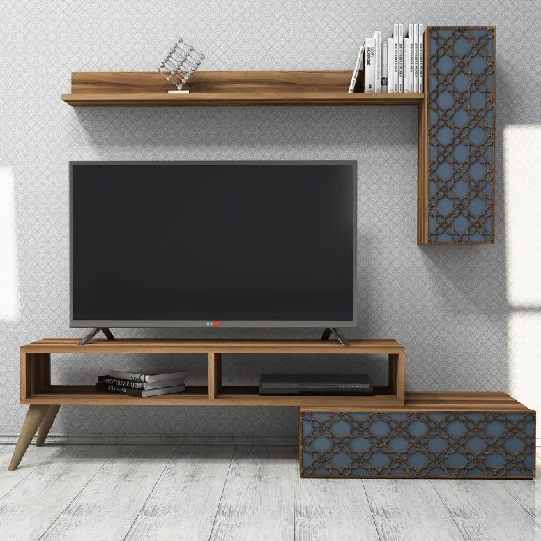 Comoda TV Planet - Walnut, Chalcedony