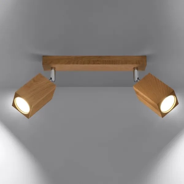Spot KEKE 2xGU10/40W/230V stejar Sollux SL.1036