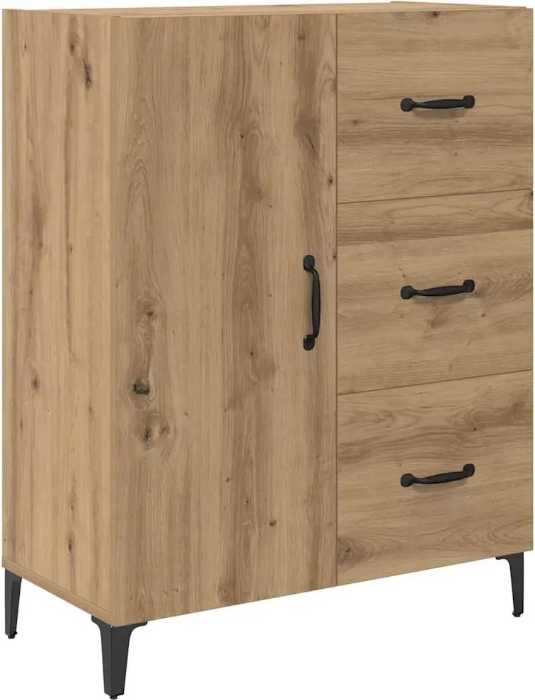 vidaXL Bufet Stejar Artizanal 69,5 x 34 x 90 cm Lemn compozit