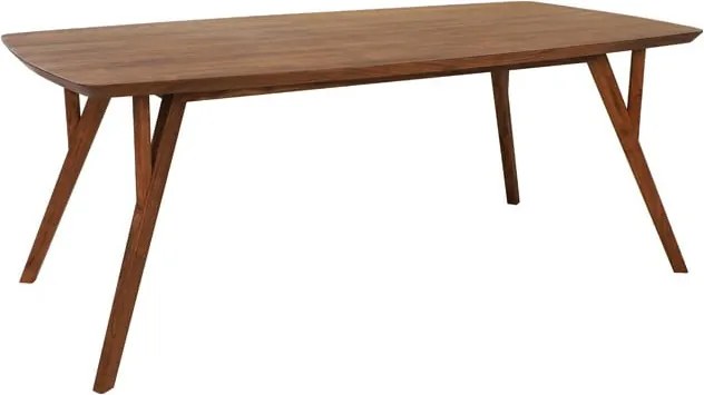 Masă de dining maro cu blat din lemn de acacia 100x200 cm Quenza – Light &amp; Living