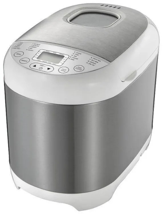 Masina de facut paine Crown CBM-6522, 550W, 1L, 19 programe, Timer, Afisaj LCD, Memorie, Alb/Inox