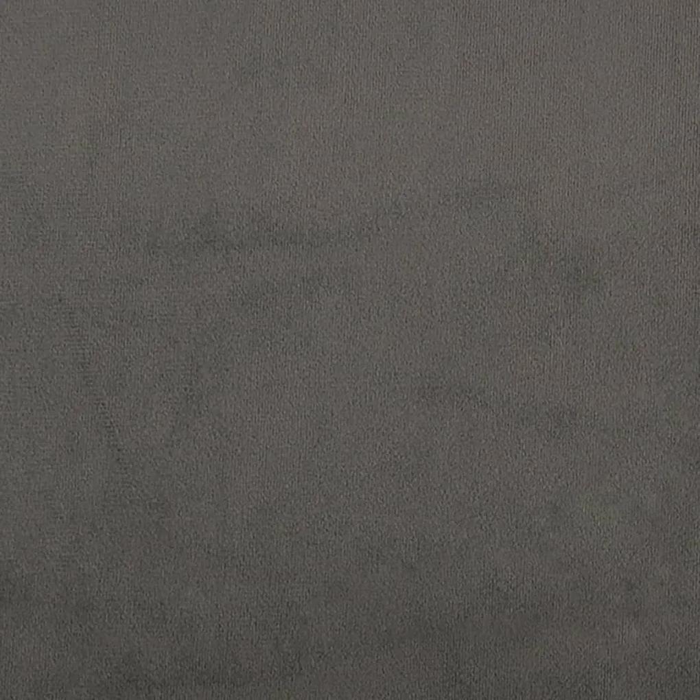 Cadru de pat cu tablie, gri inchis, 140x190 cm, catifea Morke gra, 140 x 190 cm, Nasturi de tapiterie