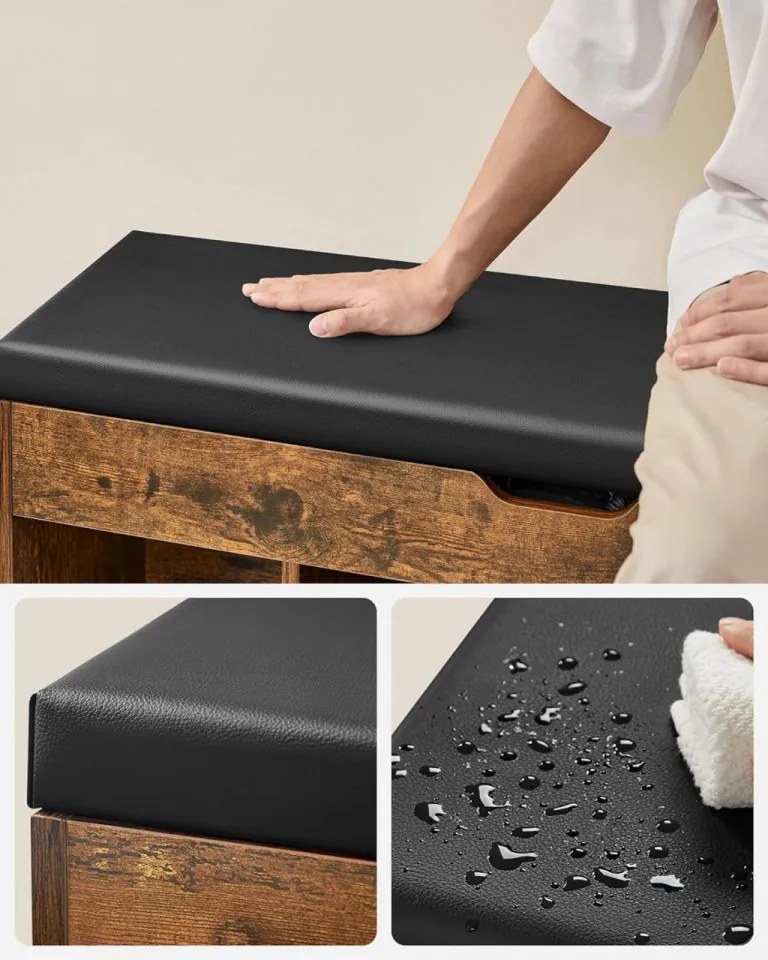 Bancheta hol, 100 x 30 x 44 cm, PAL melaminat, maro, Vasagle