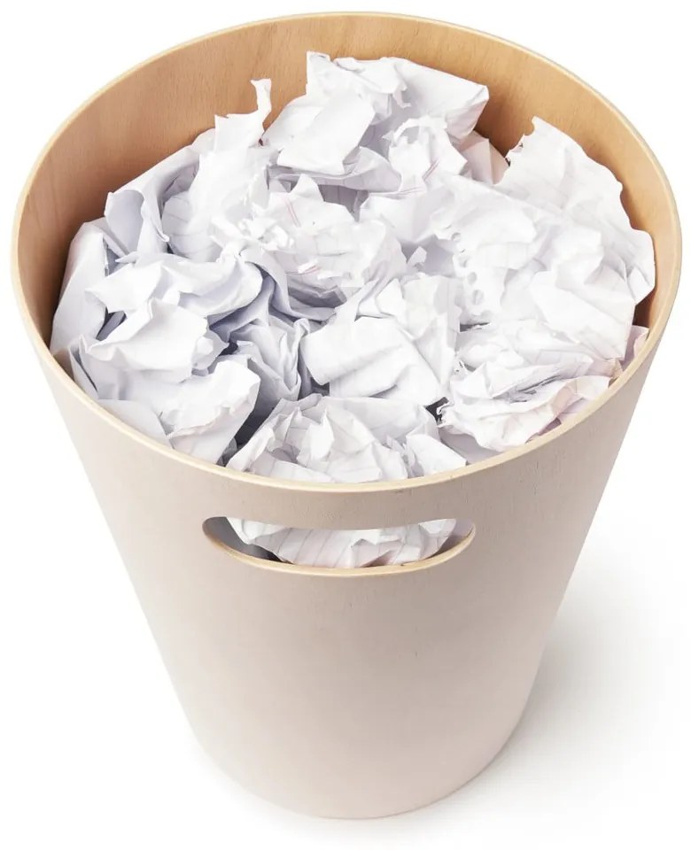 Coș de gunoi Umbra Woodrow, 7,5 l, crem