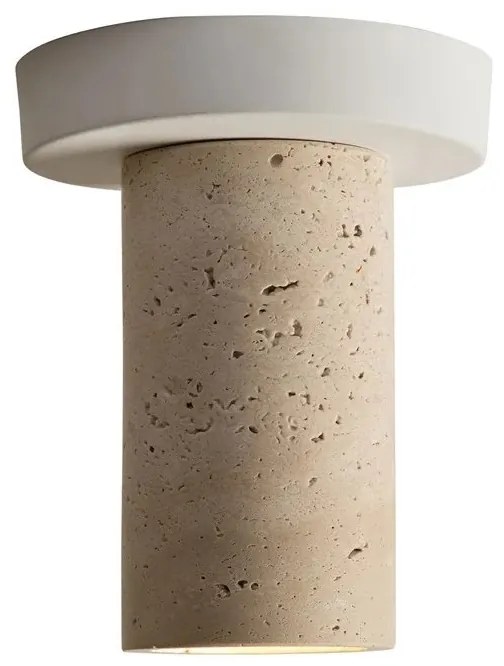 Spot aplicat din travertin Tivoli alb