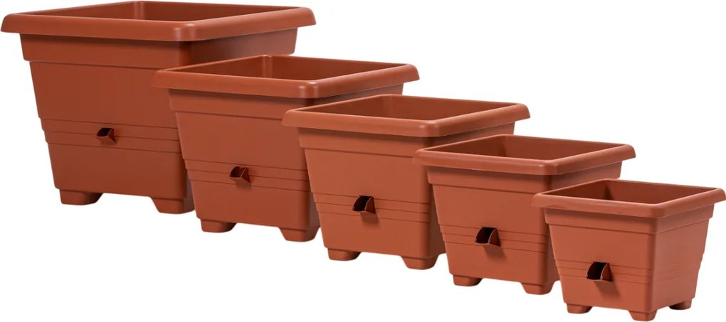 Plastia Bergamot ghiveci de flori cu auto-udare 40 x 40 cm gri deschis, 40 x 40 cm