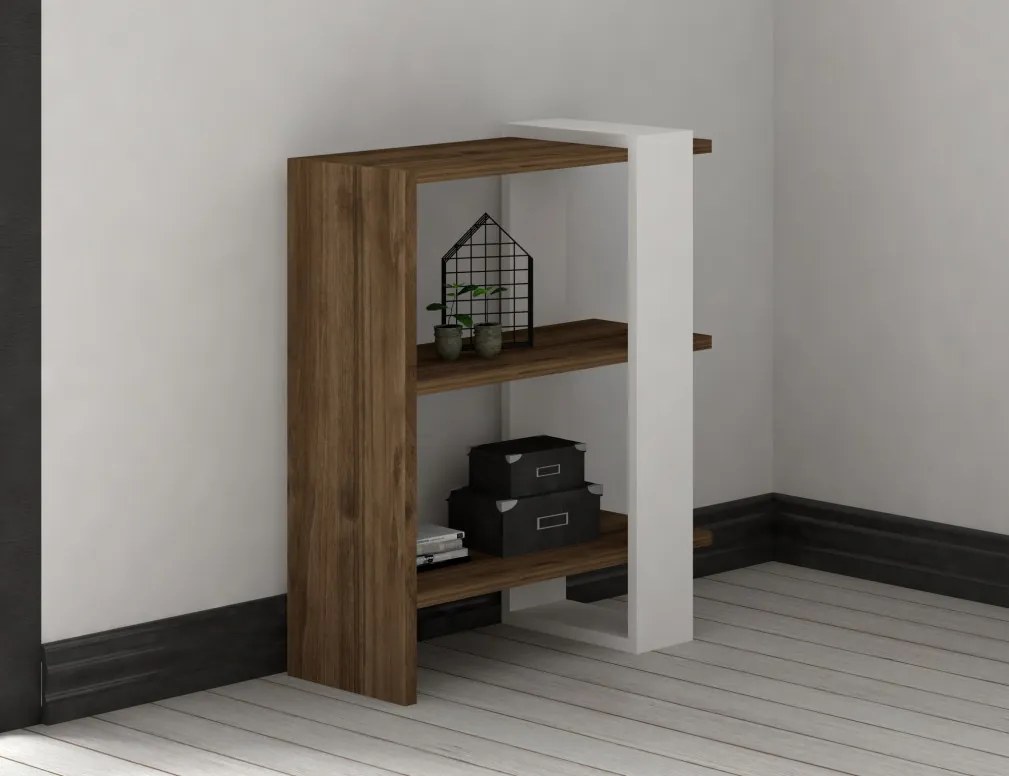 Set de mobilier pentru living Gaye, Nuc- Alb