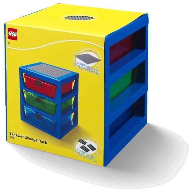 Organizator pentru depozitare cu 3 sertare LEGO®, albastru