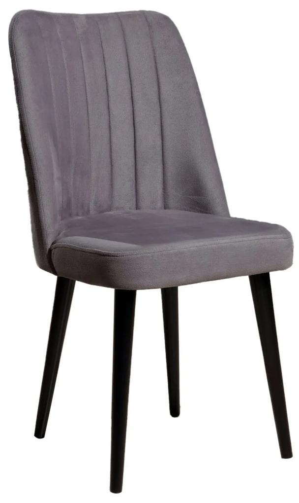 Set 2 scaune haaus Polo, Gri/Negru, textil, picioare metalice