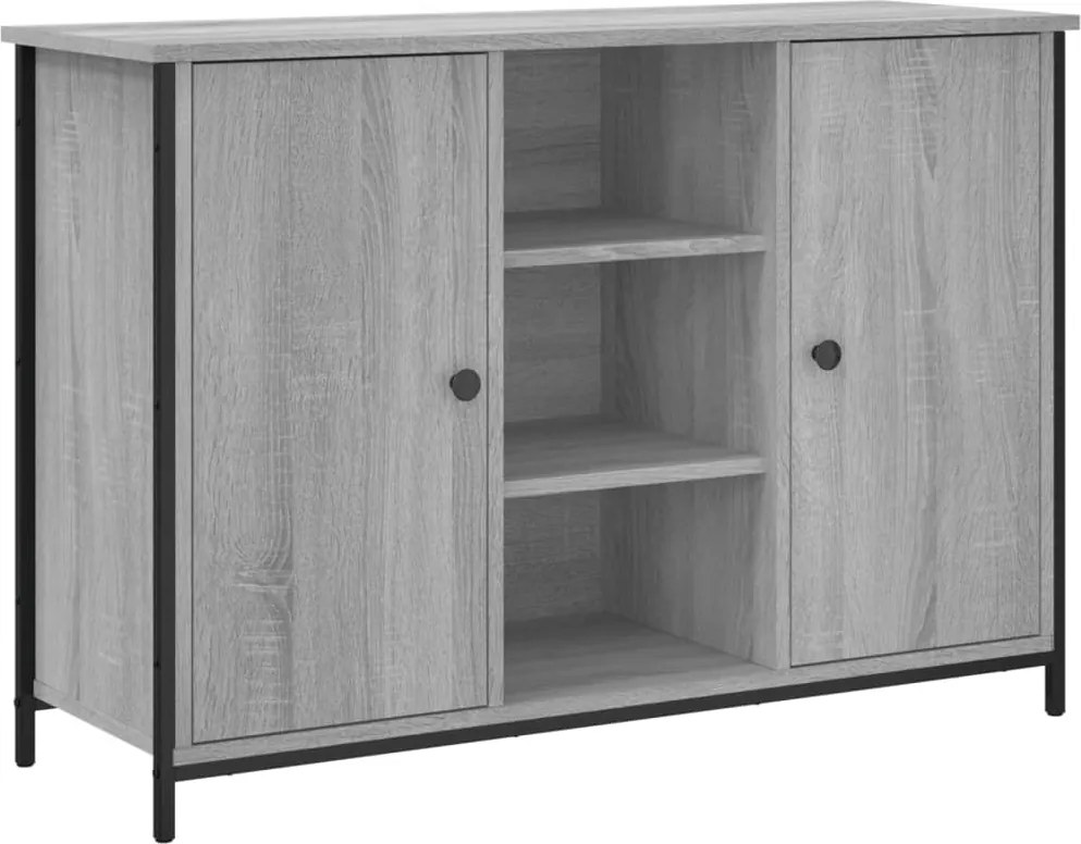 vidaXL Servantă, gri sonoma, 100x35x70 cm, lemn compozit