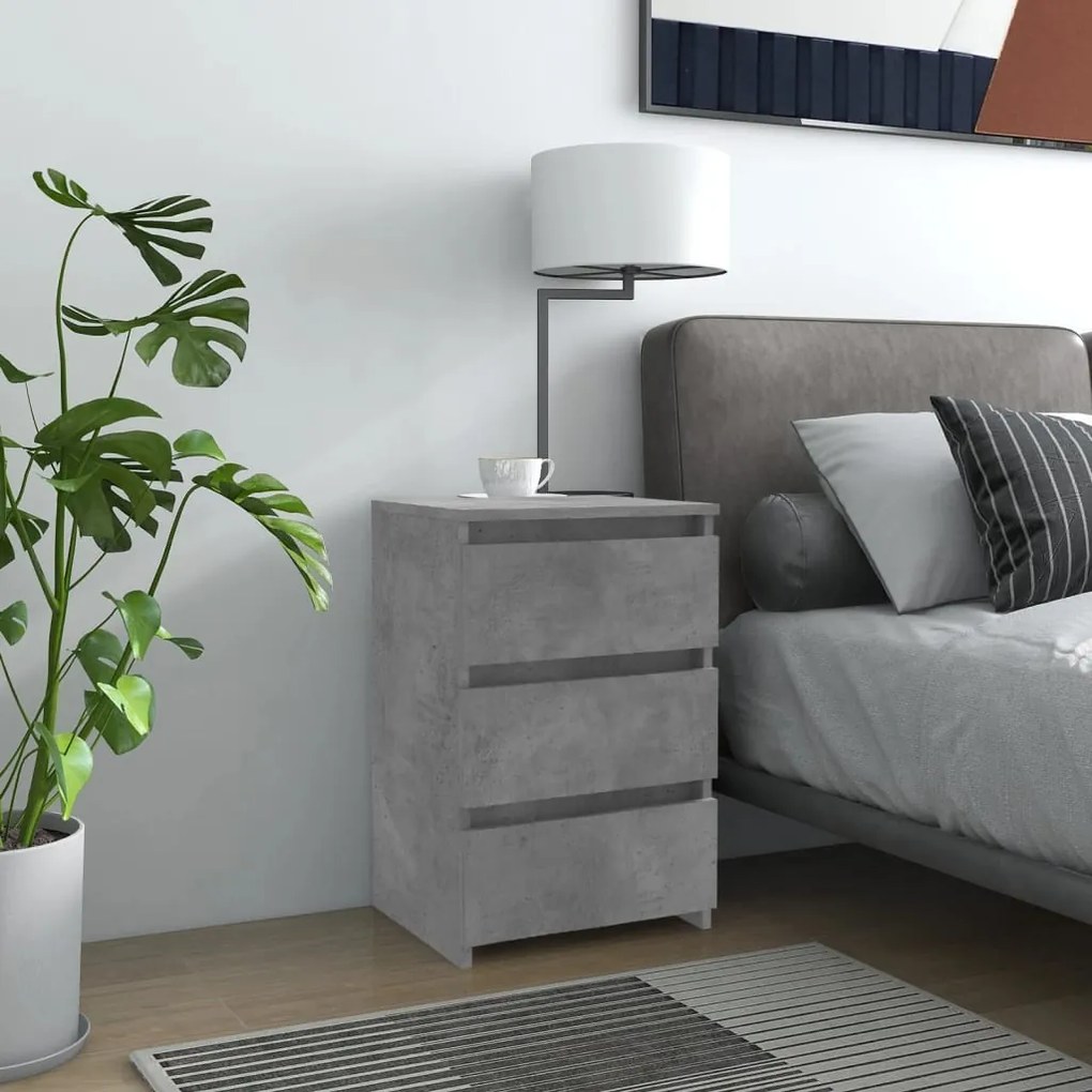 806219 vidaXL Noptieră, gri beton, 40x35x62,5 cm, lemn compozit