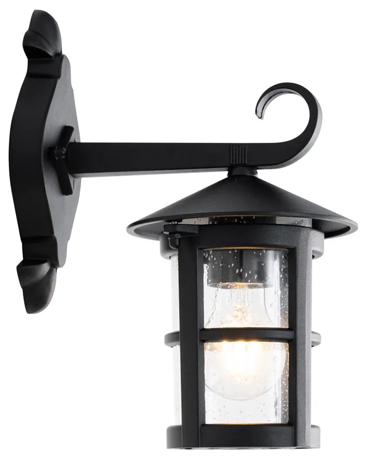 Llanterna clasică de perete pentru exterior negru IP44 - Herb