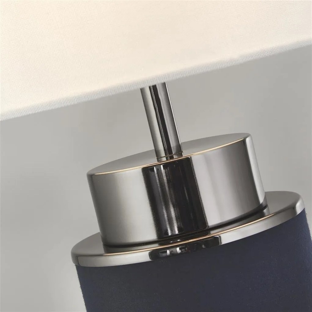 Veioza, lampa de masa moderna Flask bluemarin/ nickel negru