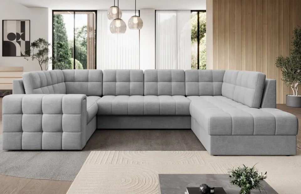 Coltar extensibil cu spatiu oentru depozitare, 299x198x82 cm, Blewett R, Eltap (Culoare: Alb / Royal 01)