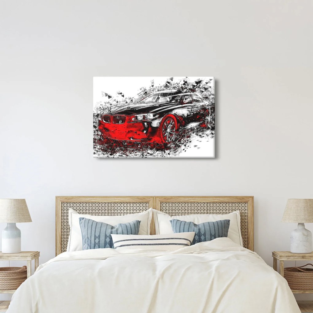 Tablou - Mașina pictată în acțiune (90x60 cm)