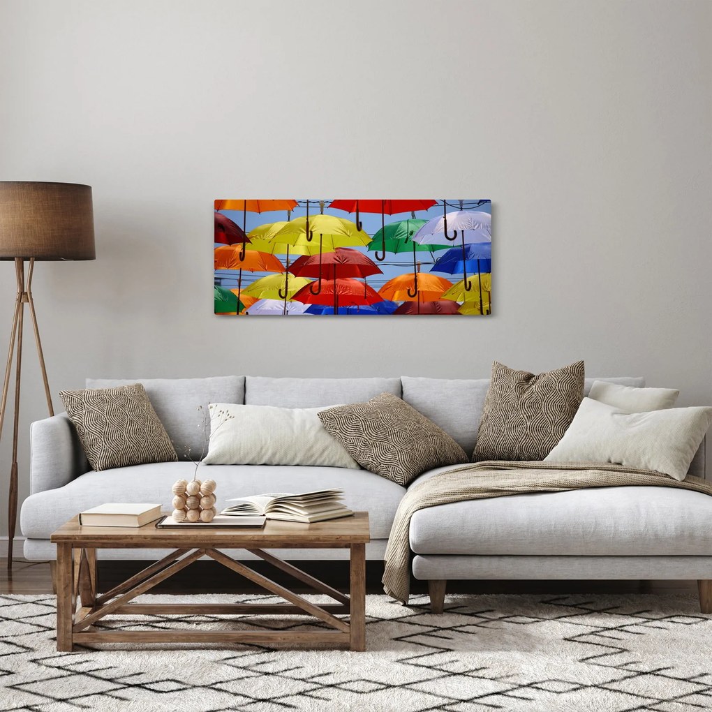 Tablou - Umbrele colorate (120x50 cm)