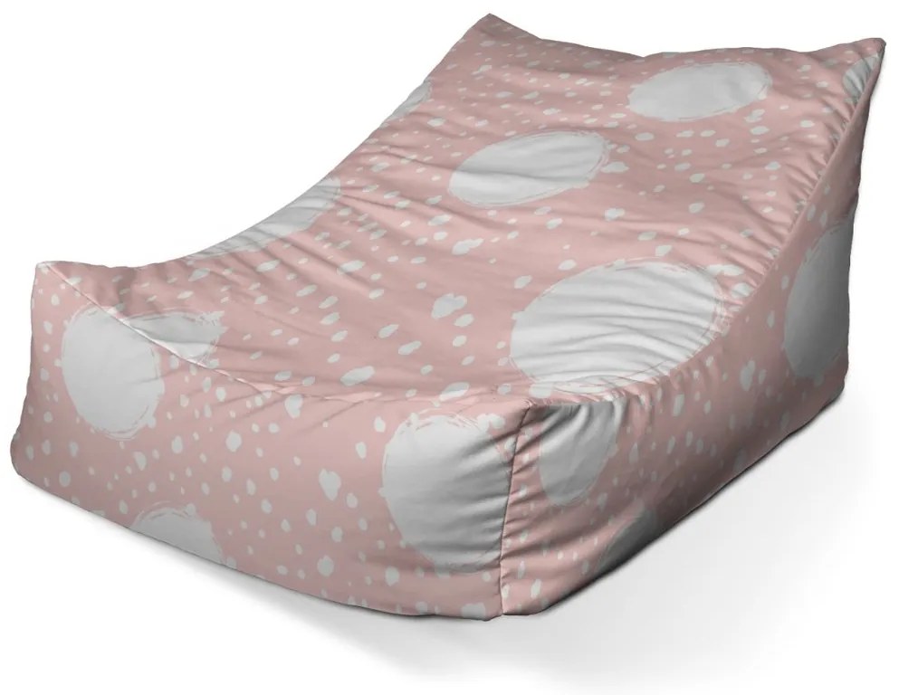 Sac de șezut Lounge pete albe, roz