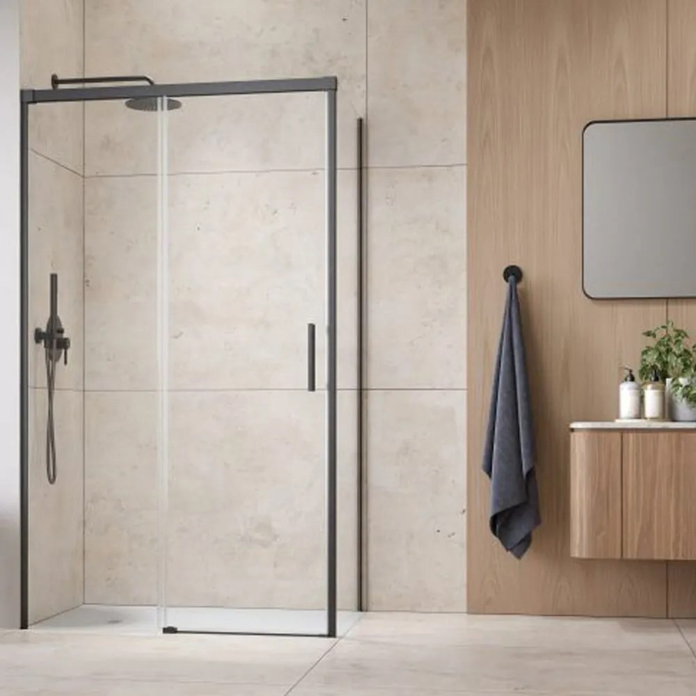 Perete lateral dreapta Radaway Idea KDJ 90 cm finisaj GunMetal periat-transparent sticla 6 mm