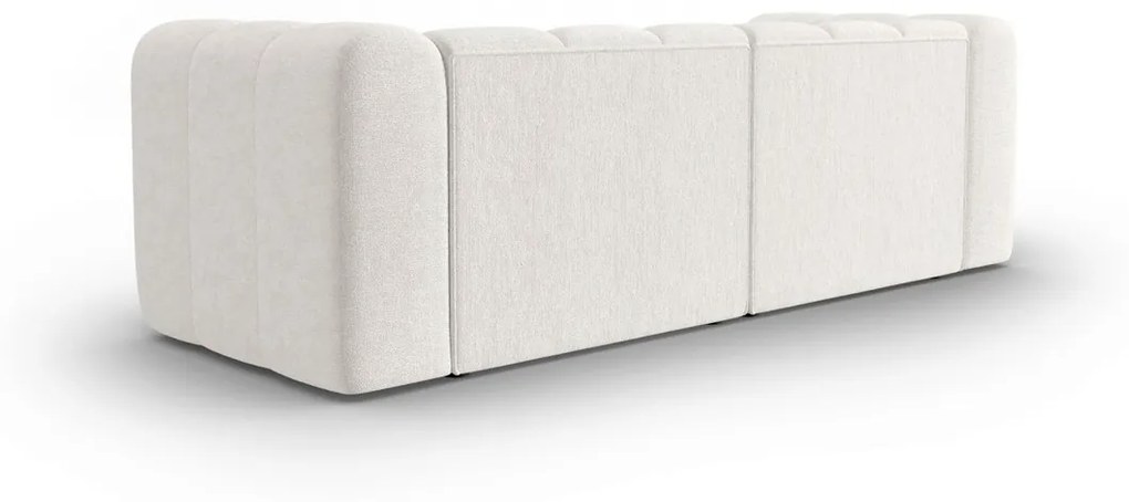 Canapea 3 locuri, Lupine, Micadoni Home, BL, 228x87x70 cm, poliester chenille, alb