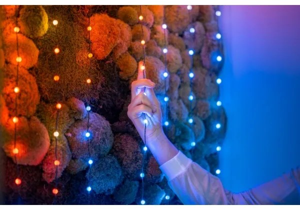 Instalație LED RGB dimabilă de Crăciun 100xLED 8 m USB Wi-Fi Twinkly TWKP100RGB-T