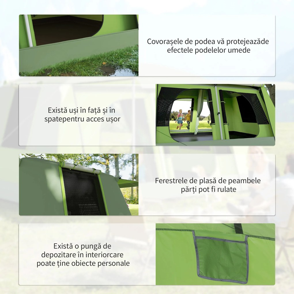 Outsunny Cort pentru Camping cu Veranda 8 Persoane 405×305×225cm | Aosom Romania