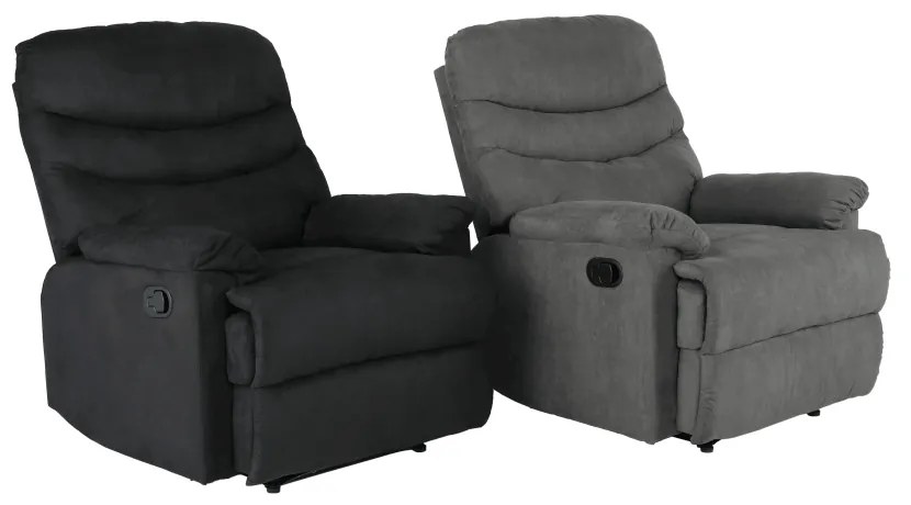Fotoliu reglabil masaj, material textil catifea gri, LAMBERT