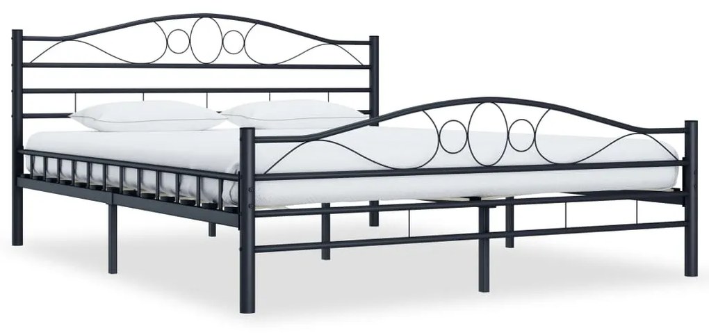 285288 vidaXL Cadru de pat, negru, 140 x 200 cm, oțel