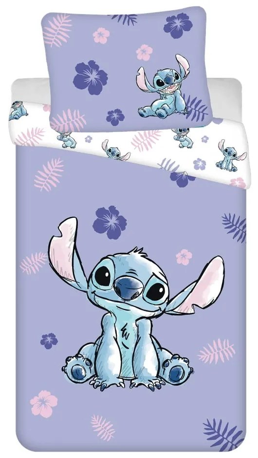 Lenjerie de pat pentru copii din bumbac pentru pat de o persoană 140x200 cm Lilo and Stitch – Jerry Fabrics