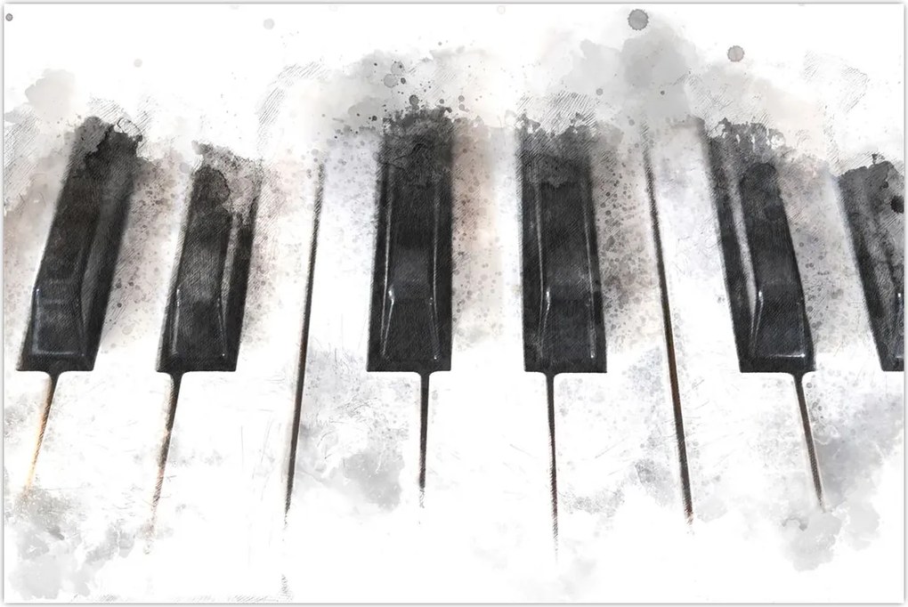 Tablou - Pian, acuarelă (90x60 cm)