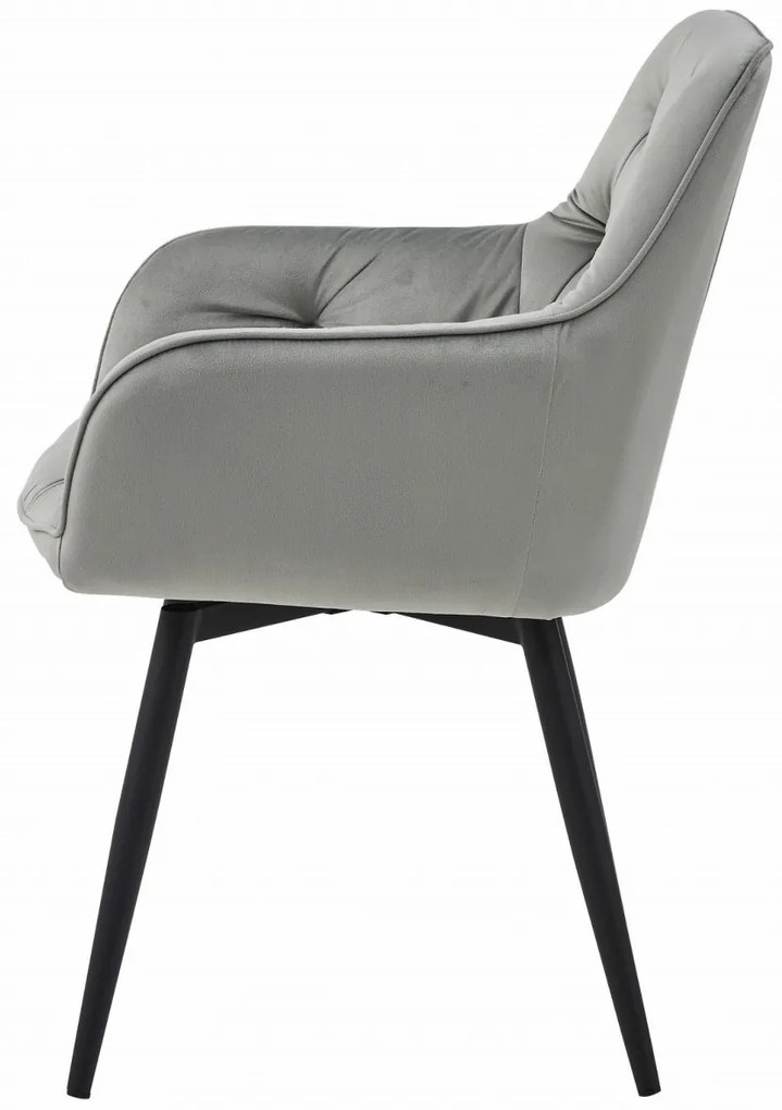 Scaun de masa rotativ JORK360 VELVET, gri deschis