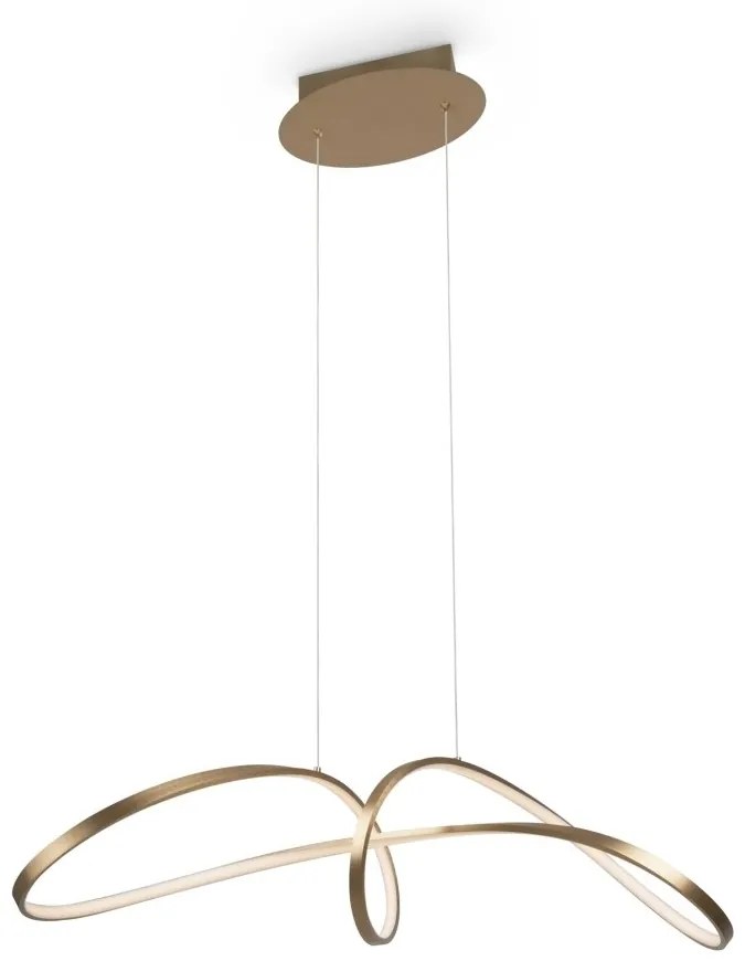 Lustra LED suspendata, design modern Curve auriu