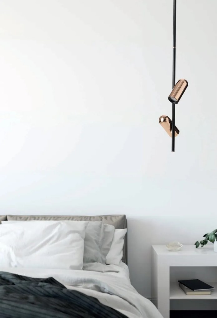 Pendul cu 2 spoturi stil minimalist VIVI TOP 2 negru/auriu