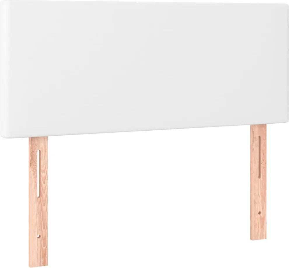vidaXL Tăblie de pat, alb, 100x5x78/88 cm, piele ecologică